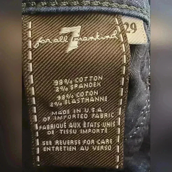 7 For All Mankind Kaylie Low Rise Flare Flared Dark Wash Blue Jeans Size 29 - Picture 11 of 14